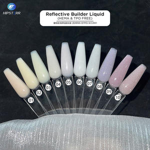 HEMA FREE & Gel de construction liquide pour extension d'ongles, à la consistance fine, brillant et pailleté, effet argent réfléchissant, en flacon - Product Image 5