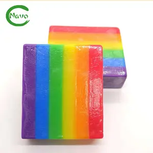 Private label colorful artificial natural skin essential oil whitening moisturizing rainbow soap