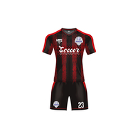 Maillots de football personnalisés pour enfants, nouveau design 2024, noir et blanc, rouge, maillot de football pour filles, uniforme de football