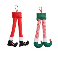 Pendentifs de Noël pour voiture en forme de jambes d'elfe du Père Noël, en tissu OLIVER, vente en gros, fournitures de fêtes