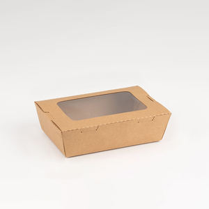 Caja de Embalaje de Papel Kraft con Tapa Transparente de Alta Calidad, Caja de Papel de Grado Alimenticio para Dulces, Galletas, Donuts y Otros Bocadillos - Product Image 1