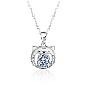 Collana XMA025 in Argento Sterling S925 di Alta Qualità con Moissanite, Design Carino a Forma di Tigretta, Gioielli da Donna alla Moda, Vendita all'Ingrosso dalla Fabbrica - Product Image 1
