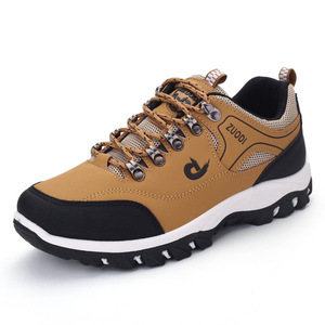 Baskets basses jaunes A07 pour hommes à bout rond et lacets, style sportif décontracté, pour l'été, la randonnée, la marche et la course, avec motif à blocs - Product Image 3