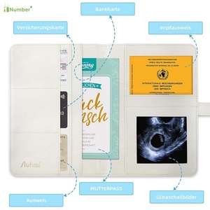 แผ่นหนังเทียมสำหรับคุณแม่ตั้งครรภ์แผ่นป้องกันบัตรผ่านสำหรับบัตรประกันสินค้าแบบอัลตร้าซาวด์ออกแบบได้ตามต้องการใบรับรองการฉีดวัคซีน - Product Image 4