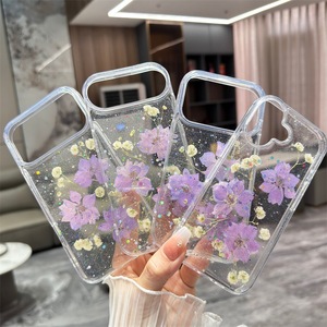 Funda para Teléfono XP723 Transparente con Tres Flores Moradas y Golondrina Voladora, Compatible con iPhone 17PROMAX 16PLUS 15PRO, Nueva - Product Image 2
