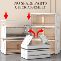 Nuevo producto, caja plegable de plástico, gabinete multifunción DIY, caja de almacenamiento plegable apilable de 75cm de ancho para ropa de libros de Juguetes
