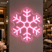 Enseigne néon LED flocon de neige, décoration murale lumineuse en acrylique pour Noël, alimentation USB 5V, boîte à piles, prête à être expédiée, sans MOQ, pour la décoration intérieure