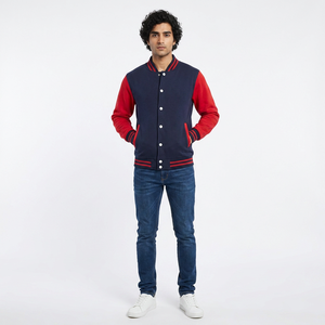 FINER THREADS Men's <b>Slim</b> <b>Fit</b> Patchwork Varsity <b>Jacket</b> Winter Baseball Bomber Stand Collar College Baseball <b>Jacket</b> - Product Image 1