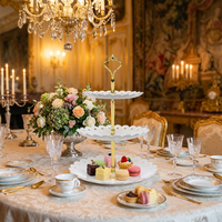 Présentoir à desserts en plastique à trois niveaux de style européen avec design rotatif, épaissi et robuste, pour KTV, mariage, plateau à bonbons