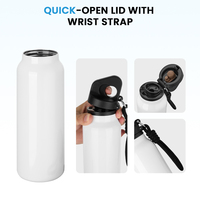 Bouteille d'eau en acier inoxydable à ouverture rapide de 20 oz, vierge, pour sublimation, avec sangle de poignet portable – Vente en gros