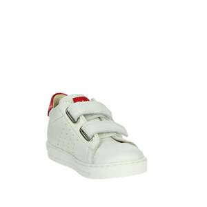 Zapatillas Falcotto para niña, color blanco, diseño de corazón rojo, cierre de velcro, zapatos informales - Product Image 5