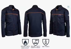 סט מעיל ומכנסיים לגברים FR |   88% כותנה 12% ניילון |   תקן NFPA 2112 |   דוגמית זמינה - Product Image 6