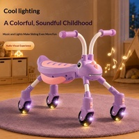 Nouvelle trottinette Mantis pour enfants et draisienne pour bébés de 1 à 3 ans, trotteur à quatre roues anti-retournement en plastique avec lumières et musique