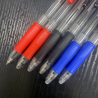 Stylo à bille personnalisé avec logo, encre rouge, bleue et noire de 0,5 mm, poignée en caoutchouc souple, stylo promotionnel transparent pour cadeau d'affaires