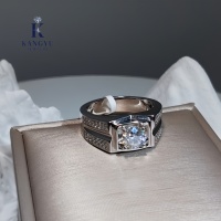 Unisex 925 Sterling Silber Hip-Hop-Stil Cluster Moissanit-Ring - Runder Brillantschliff 1CT3CT Statement-Ring mit Seitenakzenten für Hochzeiten