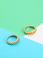 Ensemble de bagues torsadées plaquées or 18 carats, accessoires de bijoux en laiton/cuivre à incrustations tendance pour femmes, bague anillo pour fiançailles
