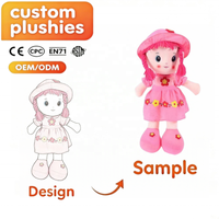 Poupée en tissu personnalisée pour fille avec chapeau, cheveux tressés, peluche douce, jouet en tissu rembourré, OEM ODM, logo personnalisé, jouet pour enfants, cadeau d'anniversaire, vente en gros