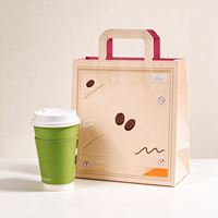 Individuell Bedruckte Papier-Karton-Verpackungsbox Einweg-Kaffeebecher-Halterbox mit Gestanztem Griff