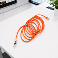 Perakitan Kabel Ethernet Industri Konektor RJ45 Kabel Komunikasi Data Oranye untuk Peralatan Otomasi OEM ODM