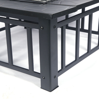 Ensemble barbecue et brasero extérieur 67x67x47cm, table de jardin, foyer, grill, poêle de chauffage, réchaud portable d'extérieur