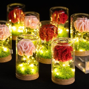 Productos de Girasol Tejidos a Mano Personalizados, Flor Eterna, Luz Nocturna, Decoración de Escritorio, Cubierta Antipolvo, Botella Decorativa, Regalo - Product Image 1