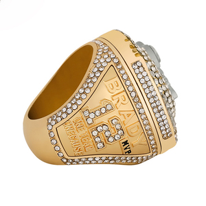 Anello del Campionato 2020 dei Tampa Bay Buccaneers, in Lega con Cristalli, Placcato Oro e Design Geometrico alla Moda - Product Image 5