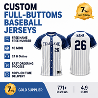 Maßgefertigte Baseball-Trikots mit Vollknopfleiste, Atmungsaktive Sublimierte V-Ausschnitt Softball-T-Shirts, Individuelle Großbestellungen für Vereinsmannschaften und Ligen