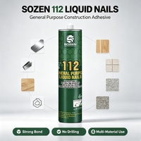 Colle de construction super résistante à prise rapide, non corrosive, sans perçage, SOZEN-112, clous liquides à usage général