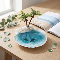 Contenants en coquillages naturels avec décoration créative en résine colorée et artisanat