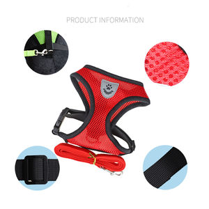 Dropshipping Set Rompi Tali Kekang Dada Anjing Tali Pastel Dapat Disesuaikan Bernafas Tanpa Tarikan Reflektif - Product Image 4