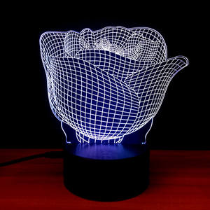 NOVEDAD DE 3D rosa en forma de luz de la noche la Lámpara USB LED luz de estado de ánimo de regalos de decoración para el amante - Product Image 2