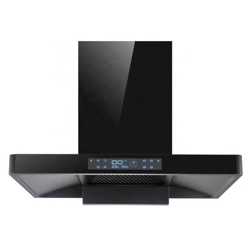 Full Black T Shape Range Hood