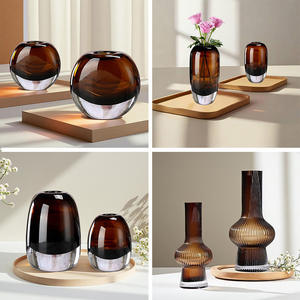 Jarrón de Vidrio Coloreado, Estilo Antiguo, de Alta Calidad, para Arreglos Florales, Decoración de Sala de Estar - Product Image 2