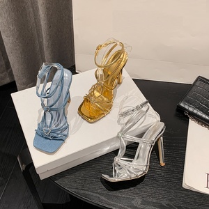<b>Heart</b> Shaped Rhinestone Buckle Sandals <b>Sweet</b> Sexy Women Shoes Dress New 2025 Fashion Zapatos Para Mujere High Heels - Product Image 5