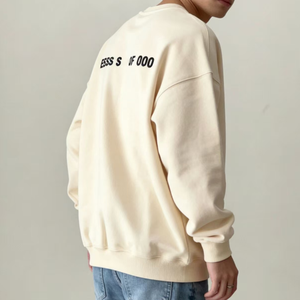 Sudadera <span class=keywords><strong>Fear</strong></span> para Hombre, de Lujo, 100% Algodón, Felpa Francesa, Cuello Redondo, Hombros Caídos, Diseño Exclusivo - Product Image 3