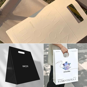 Borsa regalo in carta portatile <span class=keywords><strong>per</strong></span> negozio di abbigliamento cosmetici borsa <span class=keywords><strong>per</strong></span> la spesa con Logo con stampa personalizzata - Product Image 3
