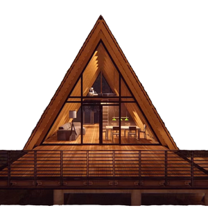 Cabaña Modular <span class=keywords><strong>de</strong></span> Lujo <span class=keywords><strong>Prefabricada</strong></span> <span class=keywords><strong>de</strong></span> <span class=keywords><strong>Madera</strong></span> <span class=keywords><strong>de</strong></span> China con Techo Triangular para Dormitorio y Sala <span class=keywords><strong>de</strong></span> Estar - Product Image 1