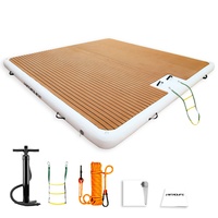 Île flottante en bois PVC de haute qualité, quai gonflable, pont pour jet ski, plateforme flottante gonflable