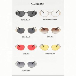 2021 New Custom Logo Fashion Small Frame Punk <b>Sunglasses</b> Shades UV400 Metal Steampunk <b>Sunglasses</b> for Men Women - Product Image 6
