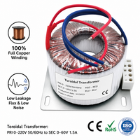 Transformateur toroïdal à faible bruit et faible perte, fil de cuivre, 50/60 Hz, transformateur de puissance toroïdal, transformateur annulaire pour amplificateur audio