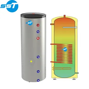 Tanque De água De Pressão De Aço Inoxidável SST 50L-1000L Para A Bomba De Calor Tanque Tampão De Água Quente