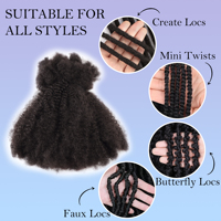 Orientfashion Cheveux synthétiques bouclés afro en vrac, fibres capillaires afro torsadées pour tresses papillon et dreadlocks