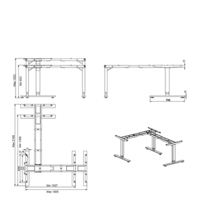 3ar3 ba chân ba động cơ góc điện có thể điều chỉnh chiều cao bàn phần cứng, có thể điều chỉnh bàn Riser - Product Image 6