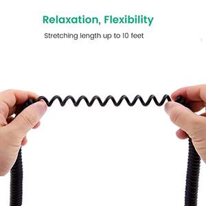 Cable de Audio con Adaptador de 6.35MM para ATH-M50X M40X <span class=keywords><strong>M70X</strong></span>, Cable de Extensión Enrollado de Repuesto - Product Image 5