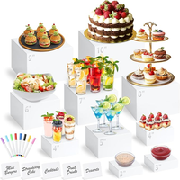 Ensemble de cubes de présentation pour buffet en acrylique blanc