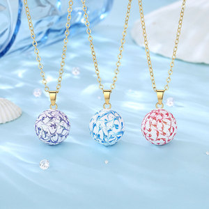 Changda brillo rosa púrpura azul oro colorido Ángel llamador campana armonía <span class=keywords><strong>Bola</strong></span> brillante carillón <span class=keywords><strong>Bola</strong></span> collar música <span class=keywords><strong>Bola</strong></span> joyería - Product Image 6