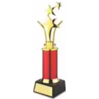 Trophée Métallique Personnalisé Gravé Éco-responsable 3 Étoiles, Meilleures Ventes, Options Multi-tailles pour Récompenses d'Employés et Académiques REGAL