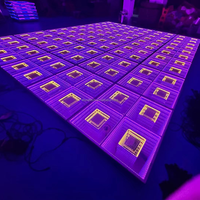 Pista de Baile LED 3D Infinity de Vidrio Templado, Iluminación RGB de 15W, Removible, con Cable, Espejo 3D, IP65, DMX512, Pista de Baile LED Starlit