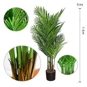 High-End Plastic UV Resistant <b>Artificial</b> Areca Palm Floor Planter Indoor Living Room Decorative - Product Image 2