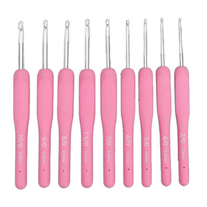Cross-Border New Pink Wool Knitting Crochet DIY Accessoire de couture Chapeau fait <span class=keywords><strong>à</strong></span> la main Vêtements Crochet en aluminium Poignée souple Chandail <span class=keywords><strong>Aiguille</strong></span> - Product Image 1